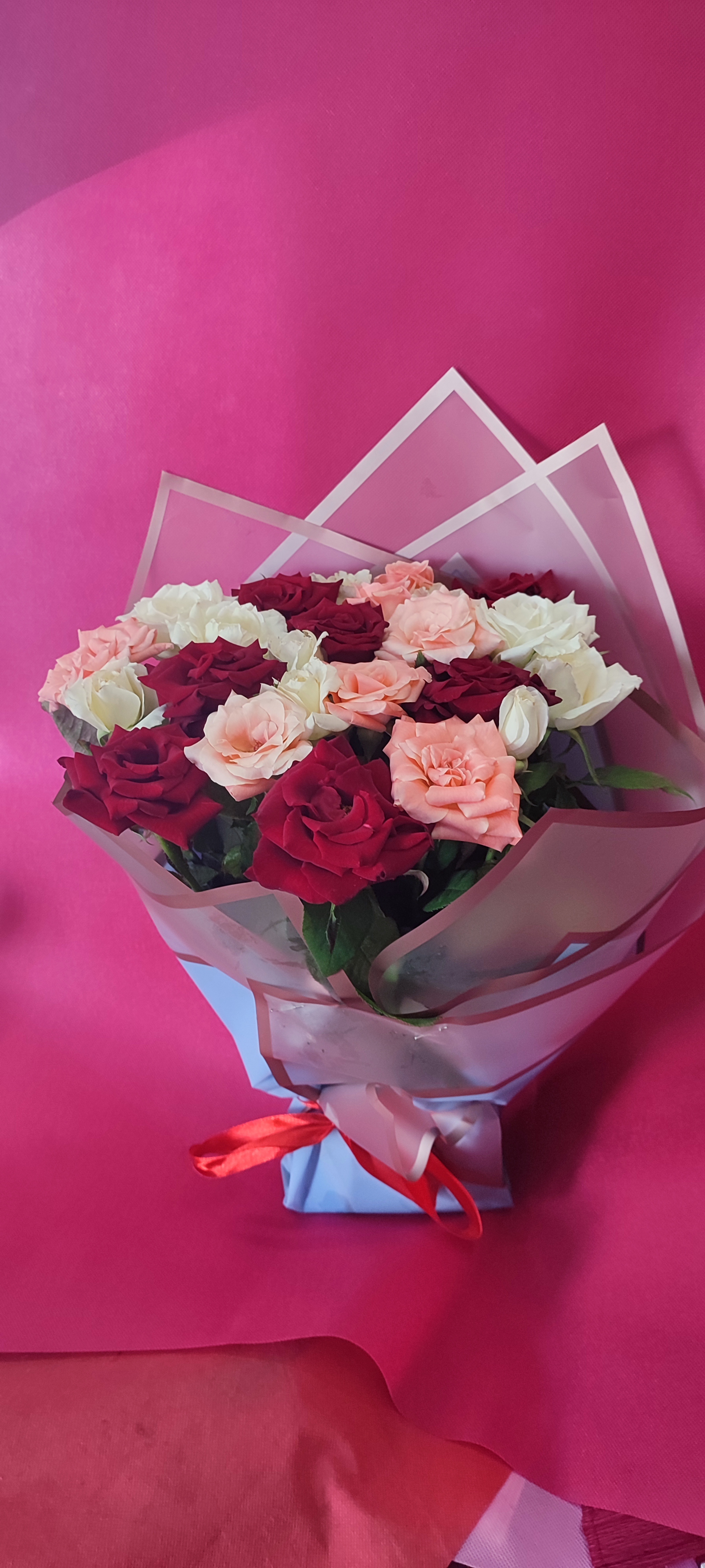 A bouquet of roses for love and friendship