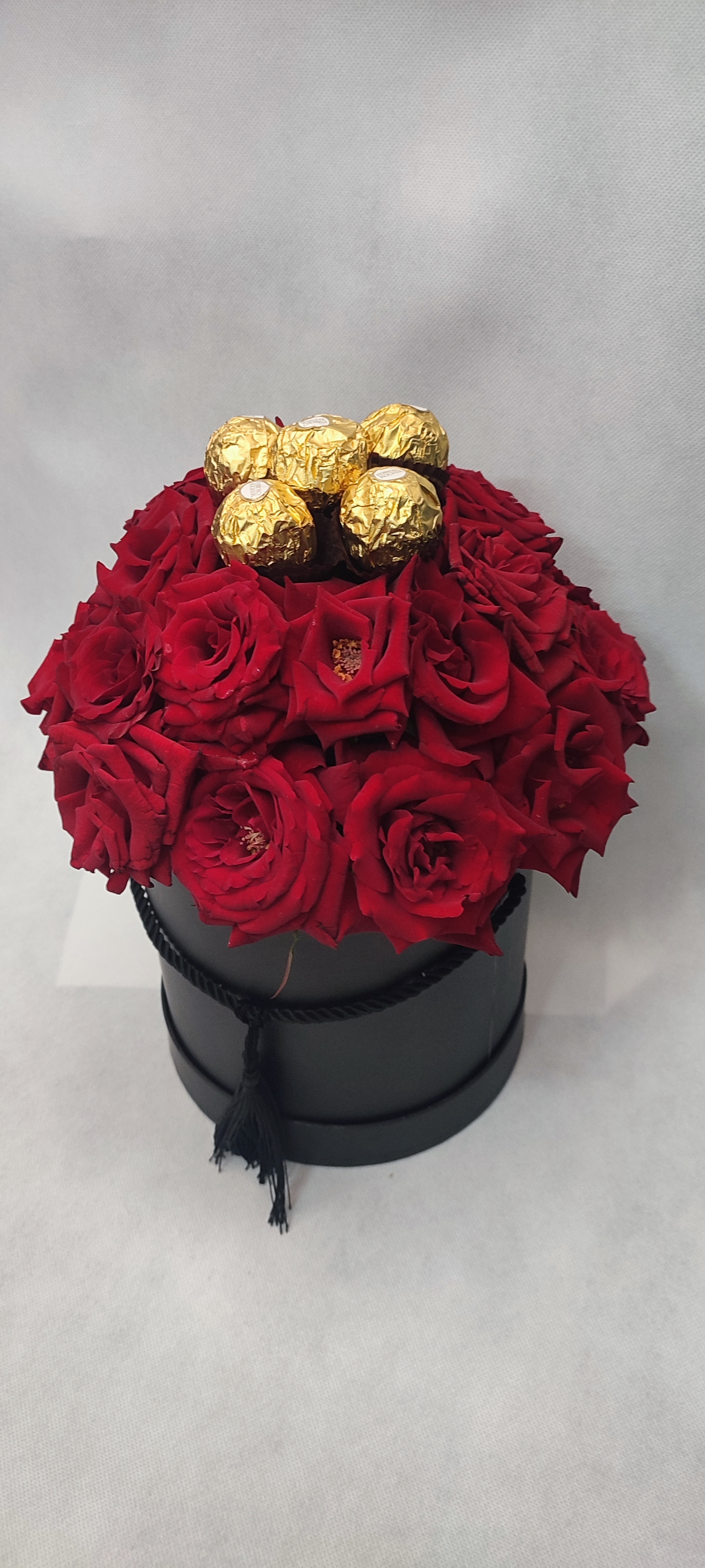 A gift of flowers and chocolate