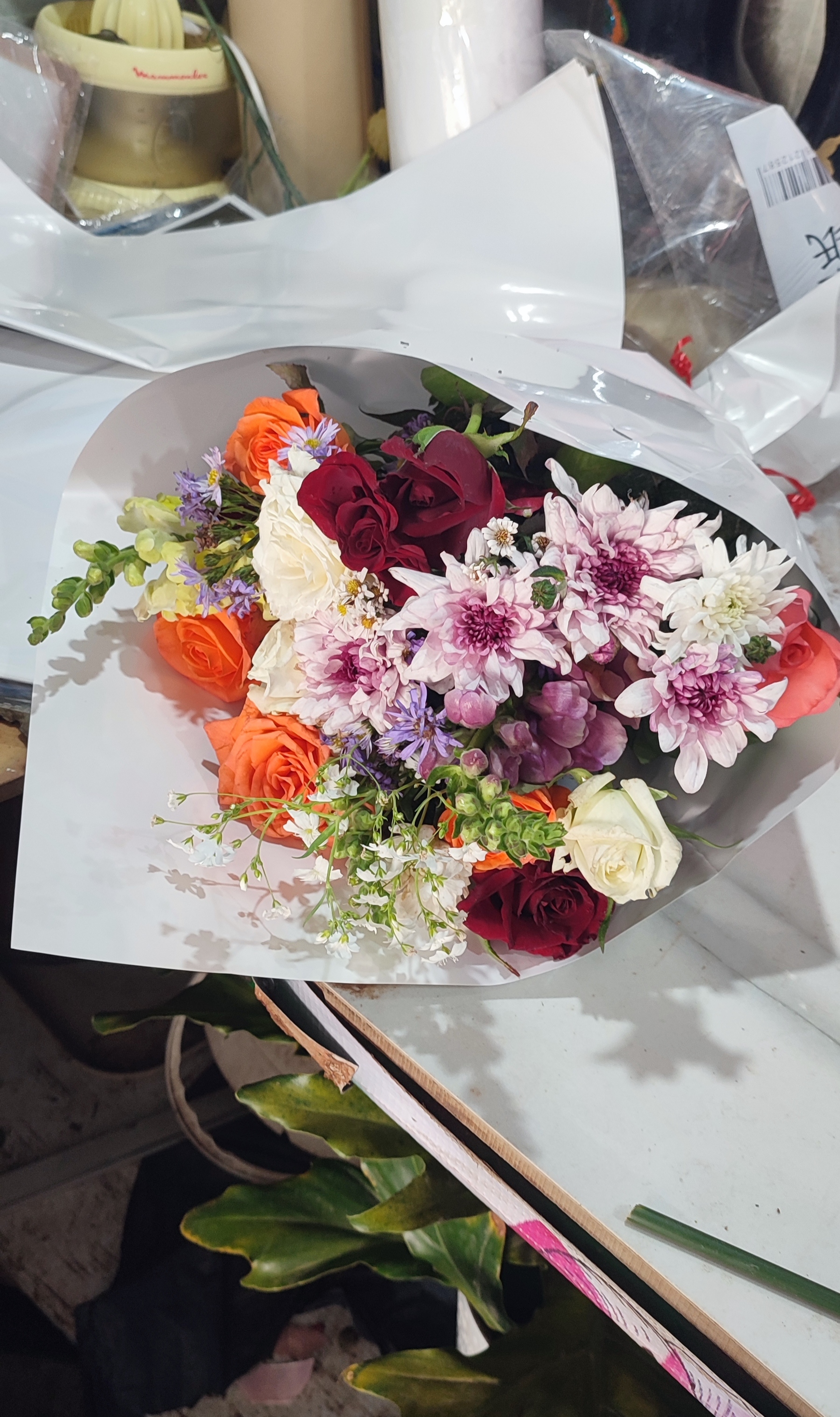 colorful bouquet of roses